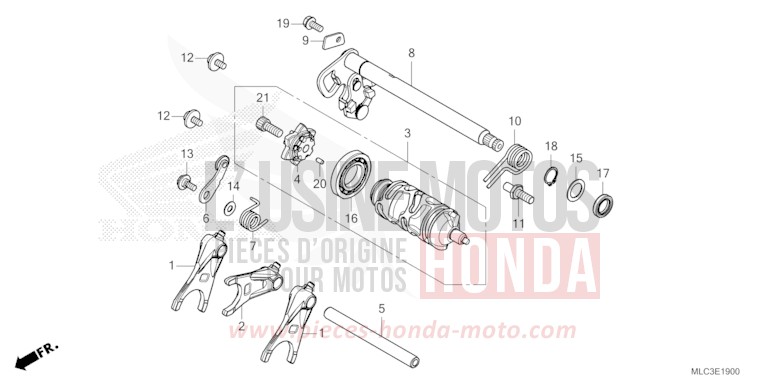 GEARSHIFT DRUM for Transalp 750 ROSS WHITE (NH196) from 2023